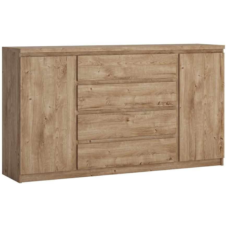 Komoda 2D4S Fribo Frik02 Dąb Ribbeck Złoty – nowoczesny design, funkcjonalność, dąb, 2 drzwi, 4 szuflady