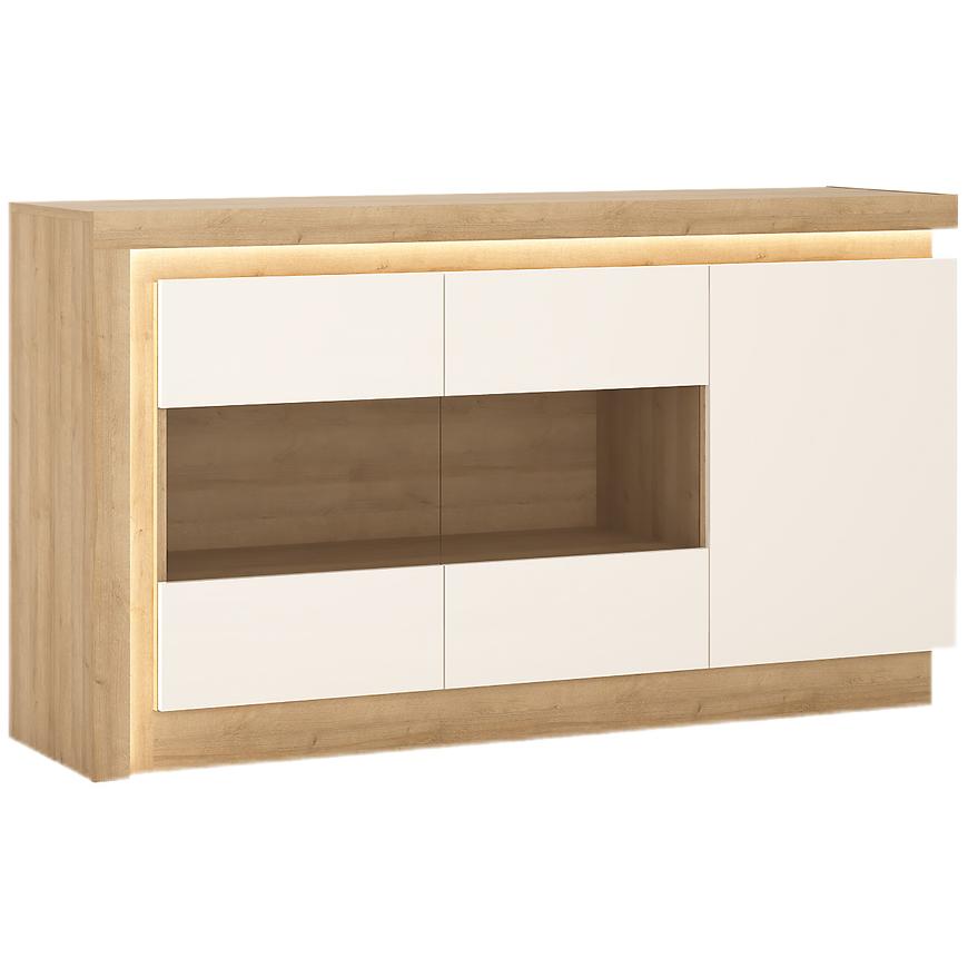 Komoda 3D Lyon Lyok02 Dąb Riviera Jasna / Biały – nowoczesny design, funkcjonalność, przestronność