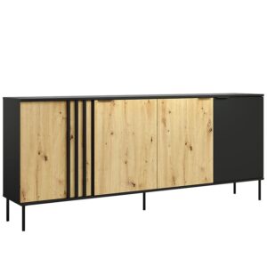 Komoda 4D RiminI 04 czarny/artisan – pojemna, elegancka, nowoczesny design