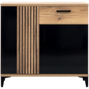 Komoda Aris As02 Dąb/Czarny – nowoczesny design, funkcjonalność, trwały materiał