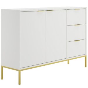 Komoda Austin Biały/Złoty – elegancki design, funkcjonalność, nowoczesny styl
