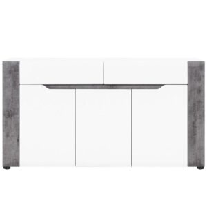 Komoda Brando B03 Bialy/Beton 3d2s – nowoczesny design, pojemne szuflady, trwały materiał