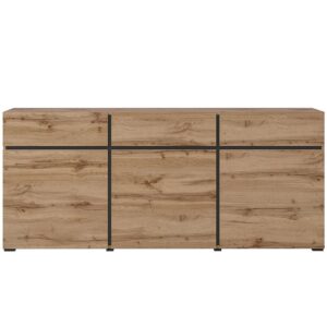 Komoda Cross3d3s Dąb Wotan/Czarny – nowoczesny design, pojemne szuflady, wysoka jakość wykonania