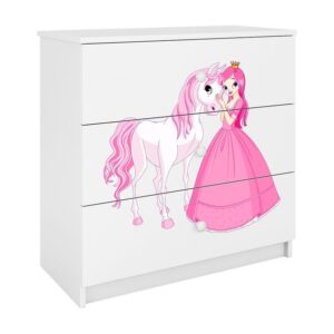 Komoda Dla Dzieci Babydreams Biały – Księżniczka 2 – nowoczesny design, kolor biały, idealna do pokoju dziecięcego