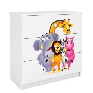 Komoda Dla Dzieci Babydreams Biały – Zoo, praktyczna, przestronna, bezpieczna