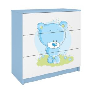 Komoda Dla Dzieci Babydreams Niebieski – Miś Niebieski, funkcjonalna, pojemna, z motywem misia