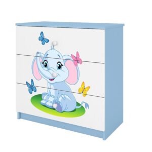 Komoda Dla Dzieci Babydreams Niebieski – Słonik, funkcjonalność, przyjazny design, materiał drewniany