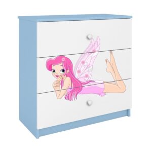 Komoda Dla Dzieci Babydreams Niebieski – Wróżka 2, funkcjonalna, kolor niebieski, idealna do pokoju dziecięcego