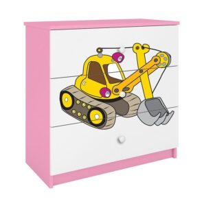 Komoda Dla Dzieci Babydreams Różowy – Koparka – funkcjonalność, kolor, materiał