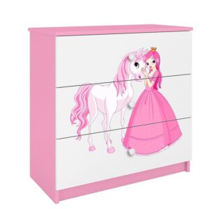 Komoda Dla Dzieci Babydreams Różowy – Księżniczka 2 – praktyczna, stylowa, różowa, drewno