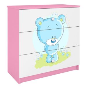 Komoda Dla Dzieci Babydreams Różowy – Miś Niebieski – stylowy design, funkcjonalność, bezpieczne materiały