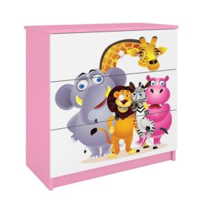Komoda Dla Dzieci Babydreams Różowy – Zoo, nowoczesny design, funkcjonalność, przyjazne materiały
