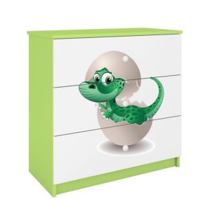 Komoda Dla Dzieci Babydreams Zielony – Dino – styl skandynawski, kolor zielony, funkcjonalna, przyjazna dzieciom