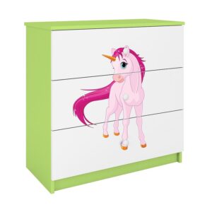 Komoda Dla Dzieci Babydreams Zielony – Jednorożec, funkcjonalna, kolorowa, idealna do pokoju dziecięcego