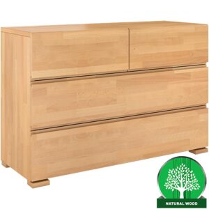 Komoda Drewniana Bukowa 4s Skandica Vestre Naturalny – elegancki design, naturalny kolor, wysokiej jakości materiał