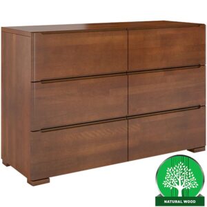 Komoda Drewniana Bukowa 6s Skandica Sparta Orzech – elegancka, funkcjonalna, skandynawska, kolor orzech, materiał bukowy
