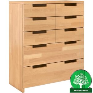 Komoda Drewniana Bukowa 8s Skandica Spectrum Naturalny – 8 szuflad, skandynawski styl, bukowe drewno