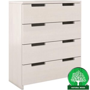 Komoda Drewniana Sosnowa 4s Skandica Spectrum Biała – elegancki design, pojemne szuflady, naturalne materiały