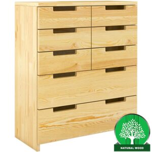 Komoda Drewniana Sosnowa 8s Skandica Spectrum Naturalny – nowoczesny design, 8 szuflad, naturalne wykończenie, styl skandynawski