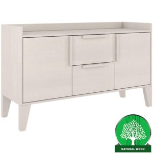 Komoda Drewniana Sosnowa Skandica Agava Biała – naturalne materiały, minimalistyczny styl, przestronne wnętrze