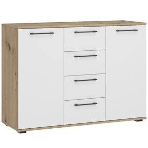 Komoda Flex KM-2 artisan/biały – nowoczesny design, funkcjonalność, drewno