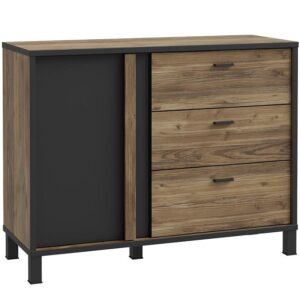 Komoda Haruki HYTK221 – elegancka, funkcjonalna, świerk alpejski/czarny