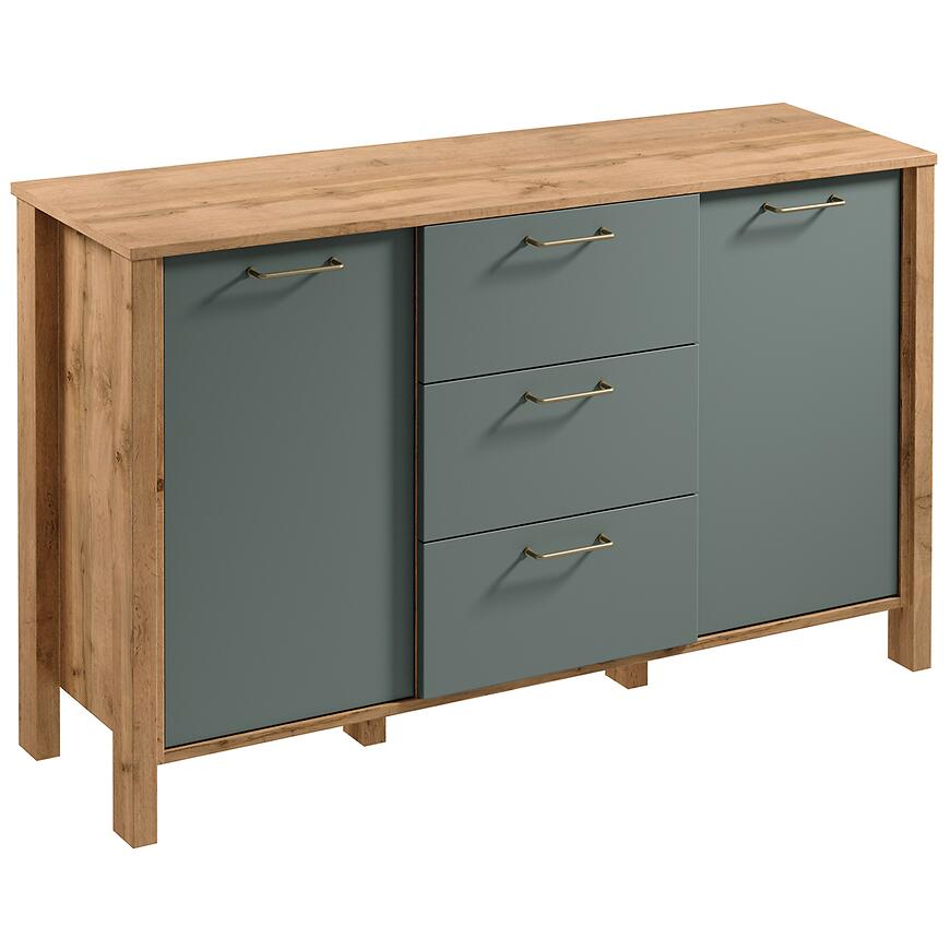 Komoda Indygo K2D3S dąb wotan-green – elegancka, pojemna, nowoczesny design