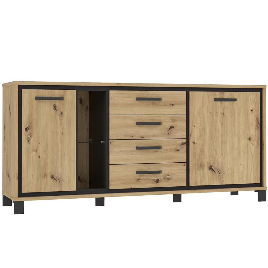 Komoda L Trondheim 2D4S TDHK242L – nowoczesny design, dąb artisan, praktyczne przechowywanie