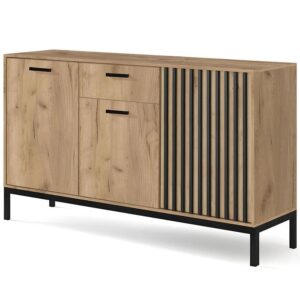 Komoda Lamino KM-1 dąb craft/czarny – nowoczesny design, funkcjonalność, trwałe materiały