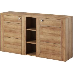 Komoda Larona 2D dąb riviera jasny 26 – nowoczesny design, funkcjonalność, jasny kolor