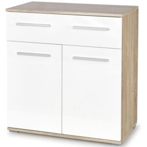 Komoda Lima KM-1 sonoma/biały – nowoczesny design, funkcjonalność, pojemność