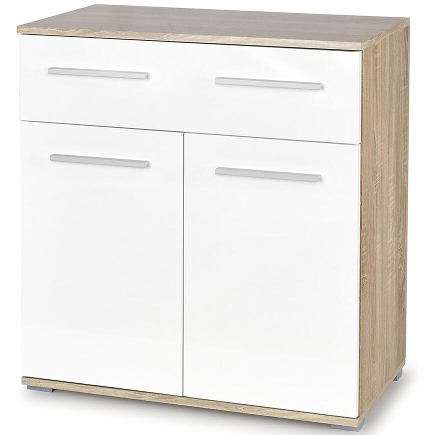 Komoda Lima KM-1 sonoma/biały – nowoczesny design, funkcjonalność, pojemność
