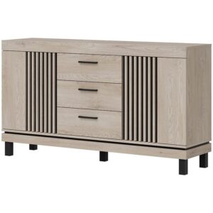 Komoda Mati Mi04 Dąb Crem/Czarny – elegancki design, funkcjonalność, solidne materiały
