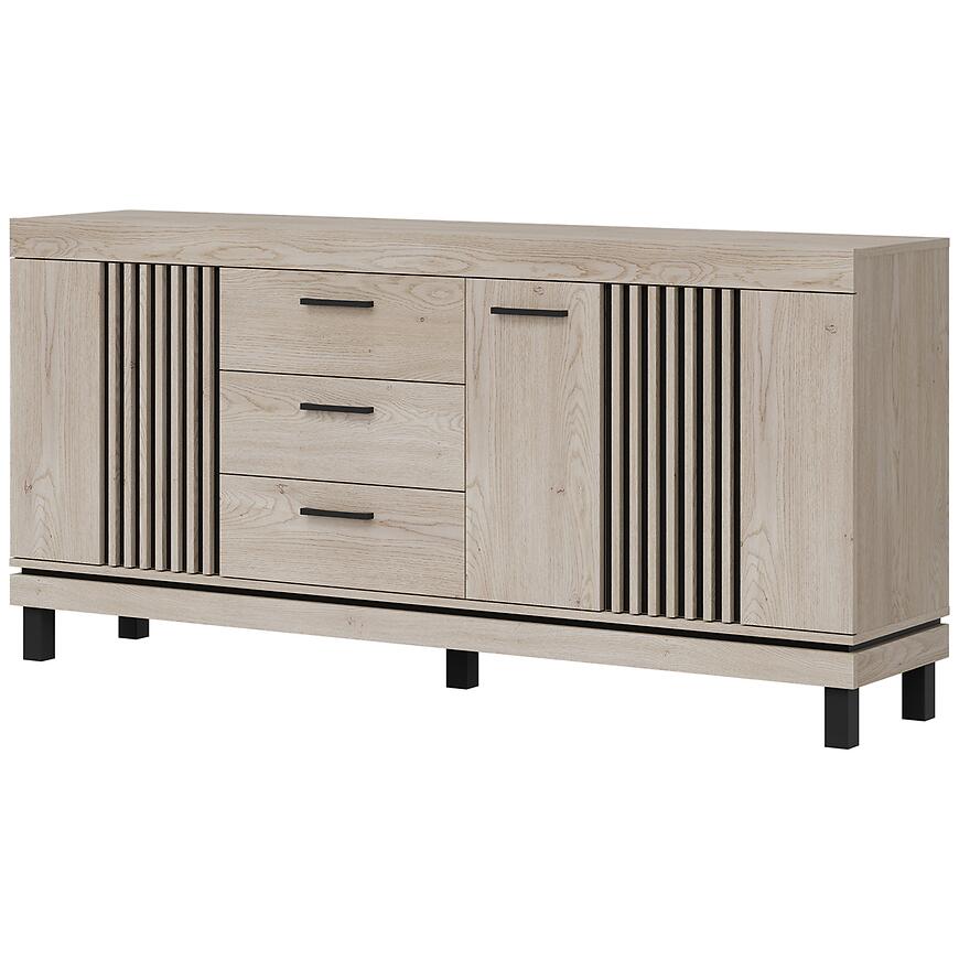 Komoda Mati Mi05 Dąb Crem/Czarny – nowoczesny design, funkcjonalność, solidna konstrukcja