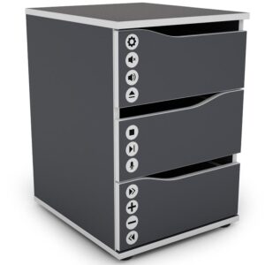 Komoda Matrix 40 3S grafit/biały – nowoczesny design, funkcjonalność, 3 szuflady