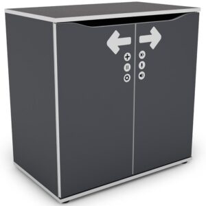 Komoda Matrix 75 2D grafit/biały – nowoczesny design, funkcjonalność, 75 cm szerokości