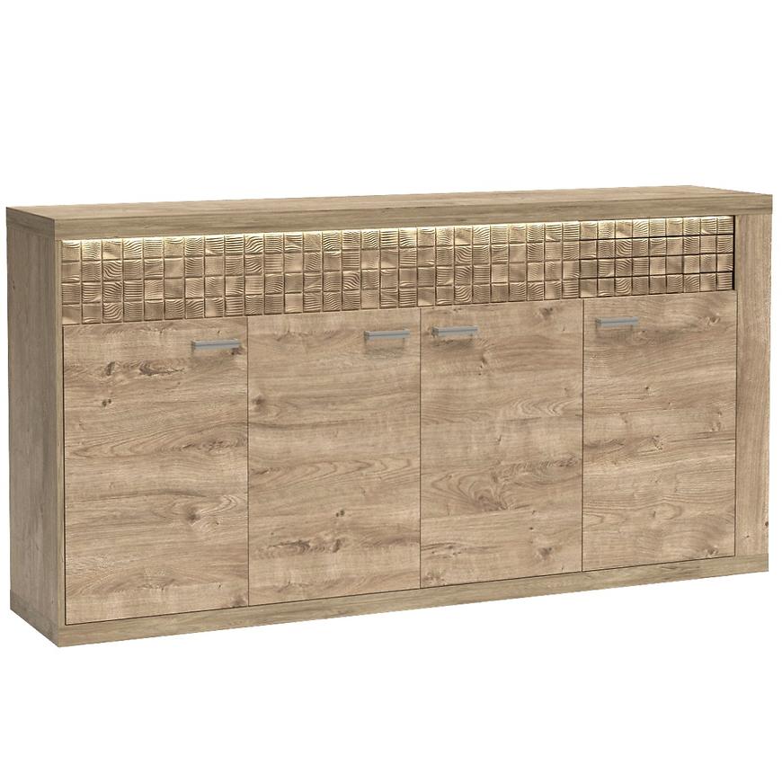 Komoda Natural N-9 4D kratka Ribbeck – nowoczesny design, naturalne materiały, funkcjonalność