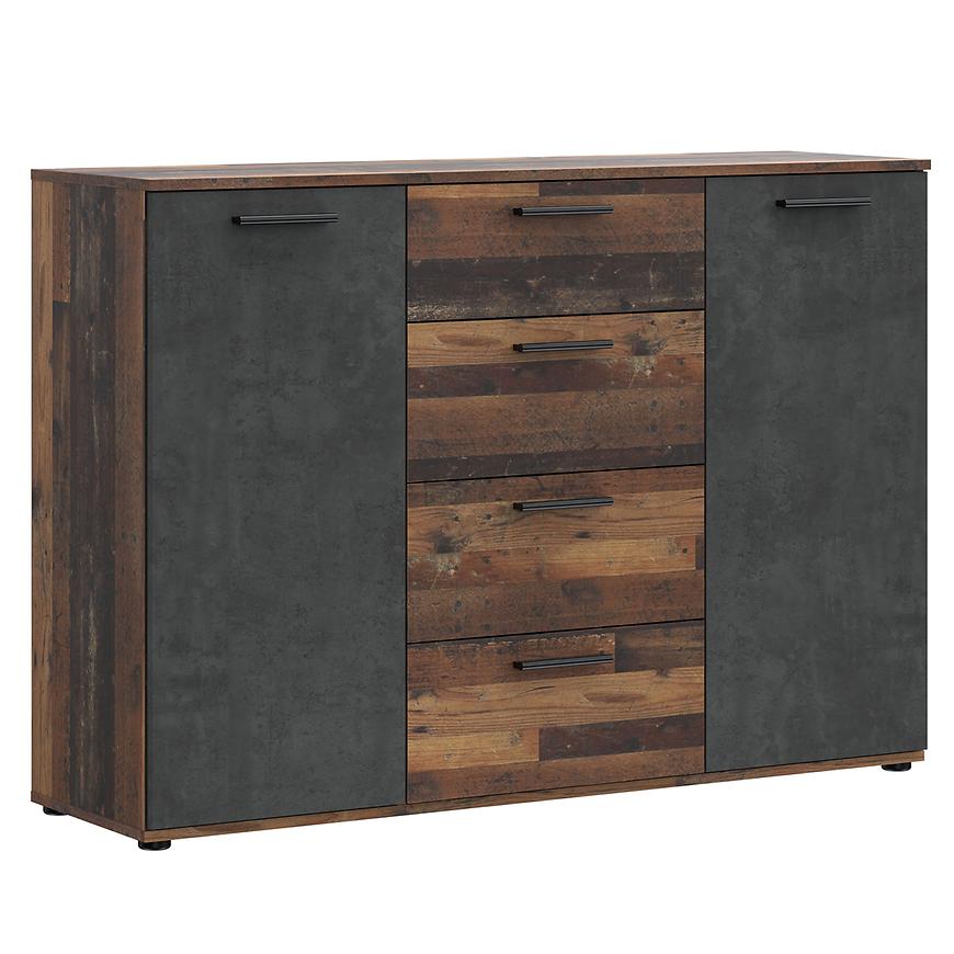 Komoda Oldheaven old wood/beton – styl skandynawski, funkcjonalność, naturalne materiały