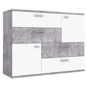 Komoda Skive Beton Jasny/Biały – nowoczesny design, funkcjonalność, minimalistyczny styl