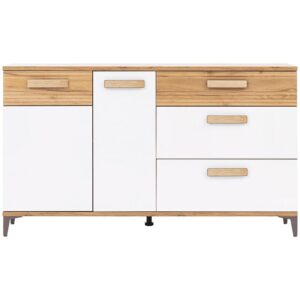 Komoda Snobi Sb04 Dąb Craft/Biel Alpejska – nowoczesny design, funkcjonalność, solidne materiały