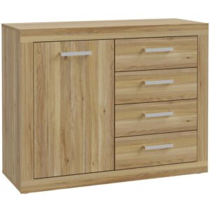 Komoda Talino 1d4s Dąb Mauvella – nowoczesny design, 1 drzwi, 4 szuflady, dąb mauvella
