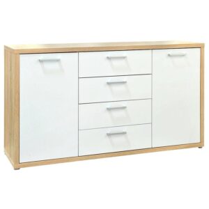 Komoda Vogue 150x42x85 – elegancki design, funkcjonalność, kolor dąb, materiał MDF