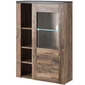 Komoda wysoka Larona 1D satin nussbaum 44 – elegancki design, kolor orzechowy, wysoka jakość wykonania