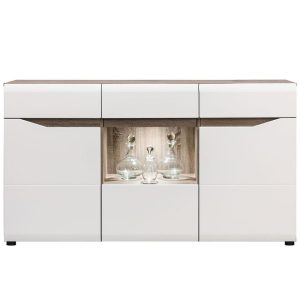 Kredens Lionel Li04 Dąb S./ Biały – elegancki design, funkcjonalność, wysoka jakość wykonania