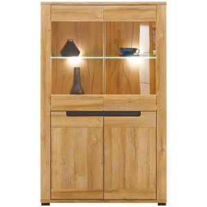 Kredens York Y-4 Dąb/Grafit – elegancki design, pojemne wnętrze, styl skandynawski