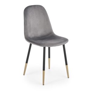 Krzesło K379 velvet/metal popiel 45x48x88 – elegancki design, komfortowy materiał, nowoczesny styl