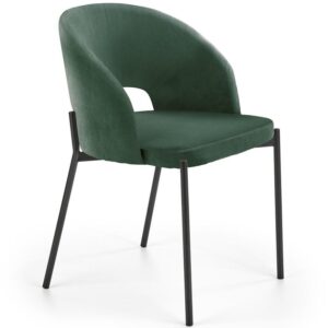 Krzesło K455 Velvet/Metal C. Zielony – elegancki design, wygodne siedzisko, metalowa konstrukcja