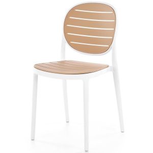 Krzesło K529 biały/naturalny – styl skandynawski, ergonomiczne, drewniane