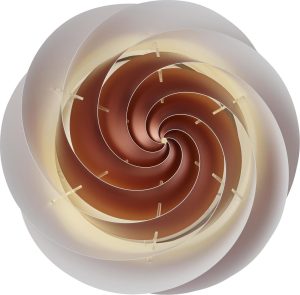 Plafon sufitowy i ścienny Swirl 37 cm miedziany – elegancki design, nowoczesny styl, miedziana kolorystyka, uniwersalne zastosowanie
