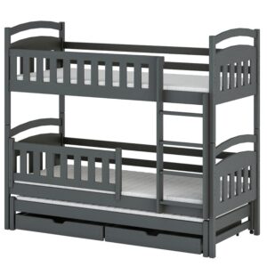 Łóżko Piętrowe Blanka 90×200 graphite – funkcjonalność, nowoczesny design, oszczędność miejsca